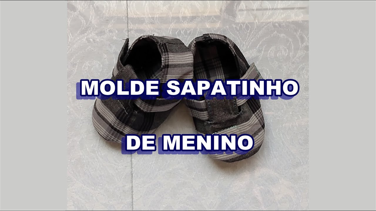 COMO FAZER MOLDE SAPATINHO DE MENINO! COM RETALHOS DE TECIDO, FÁCIL.