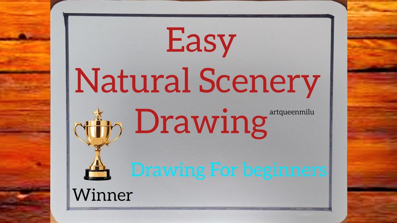 Easy Landscape drawing for beginners| Learn house and nature simple painting| Nature scenery drawing