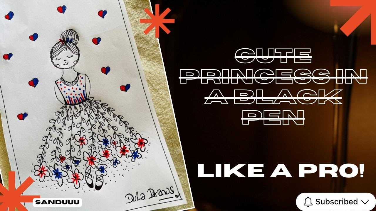 Cute princess in a black pen