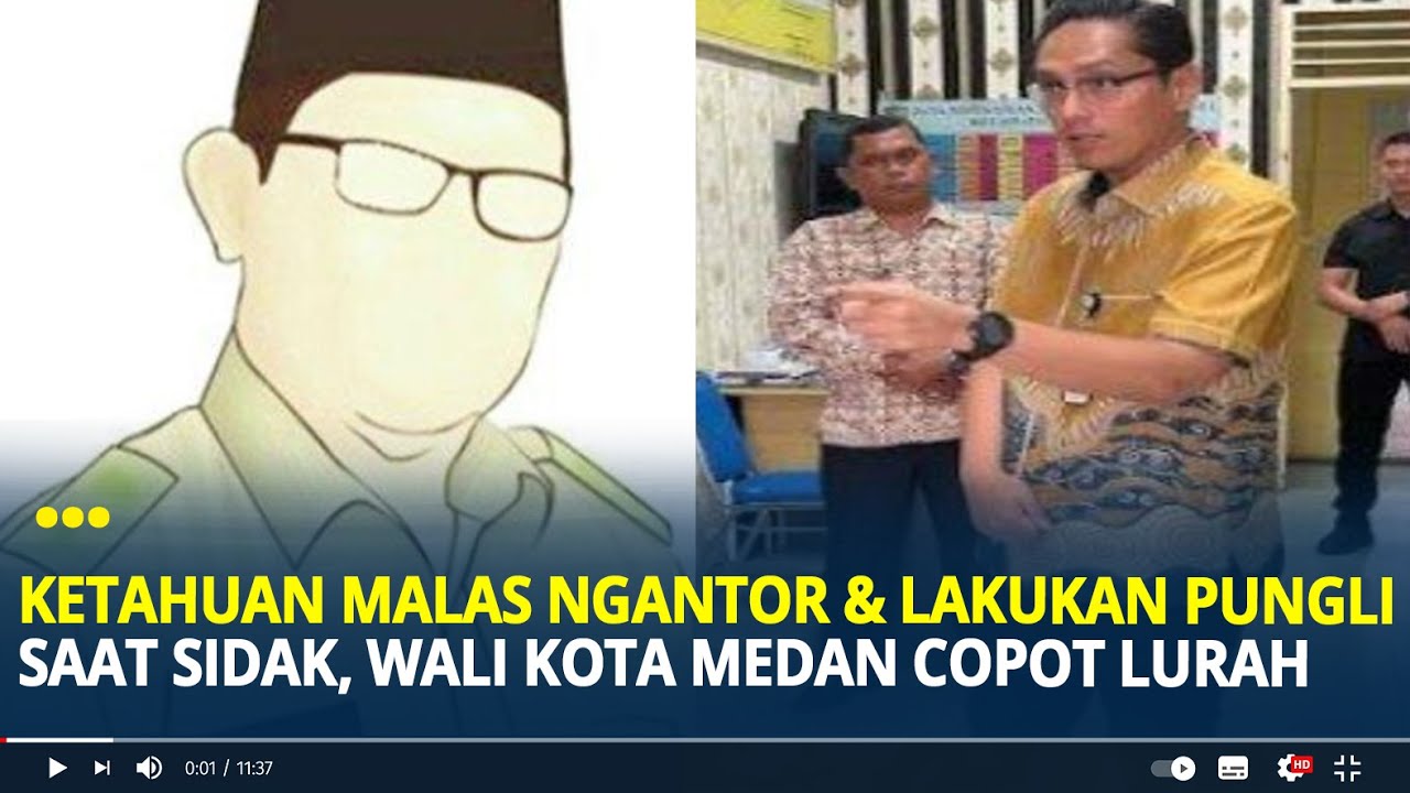 Ketahuan Malas Ngantor Hingga Lakukan Pungli saat Disidak, Wali Kota Medan Copot Lurah Ibnu Ridelsa
