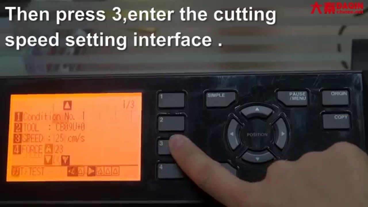 How to adjust the cutting  pressure and cuttting speed of cutting plotter CE6000-40?
