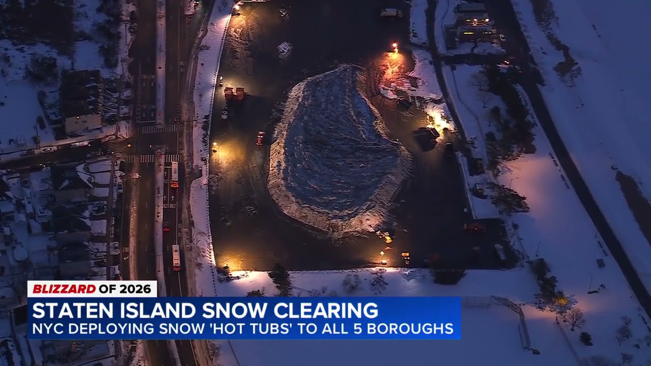 Snow 'hot tubs' being used to melt snow in NYC