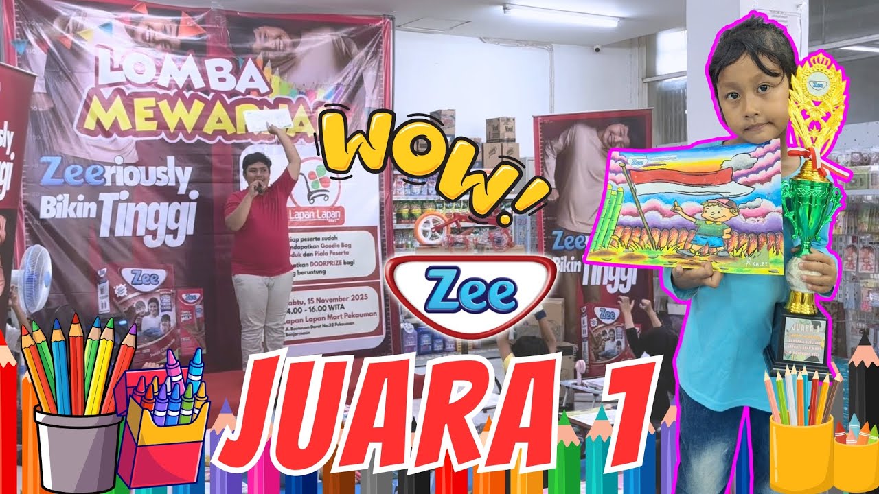 LOMBA MEWARNAI BERSAMA SUSU ZEE ‼️ AZMYA JUARA 1 🥰🥰