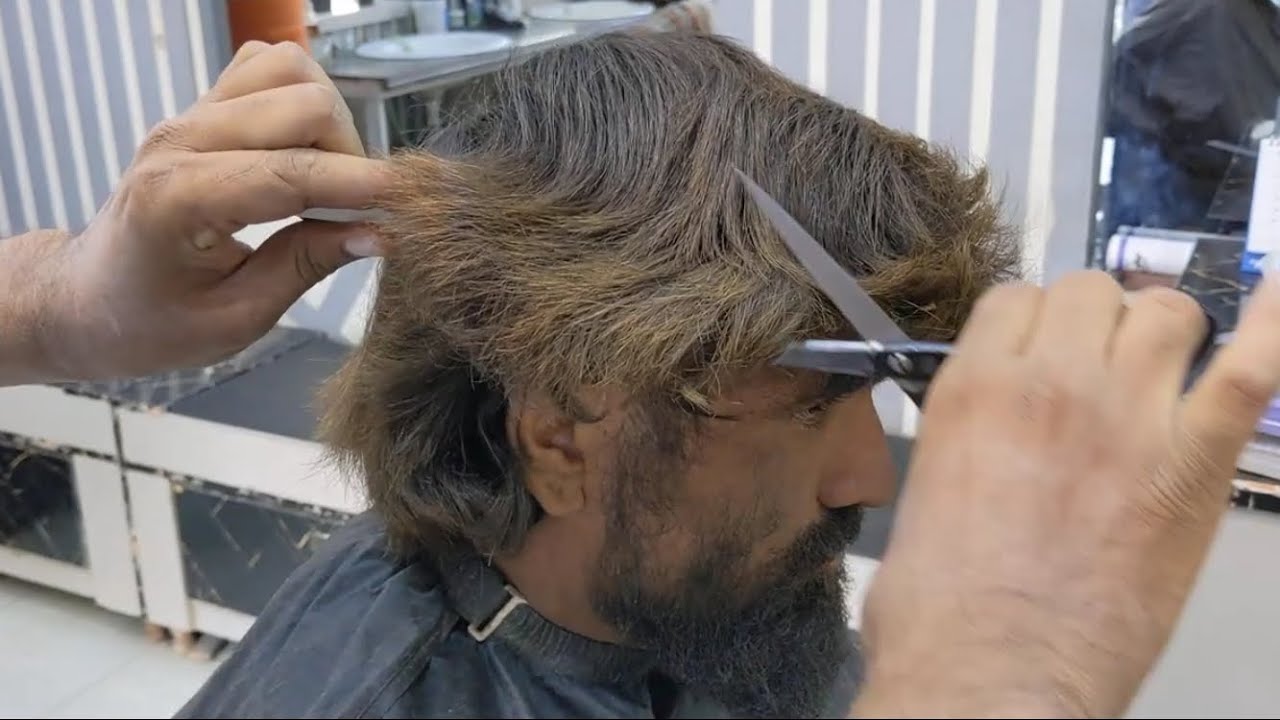 Homeless Yang Man brown hair and beard transformation #hammadhairstudio