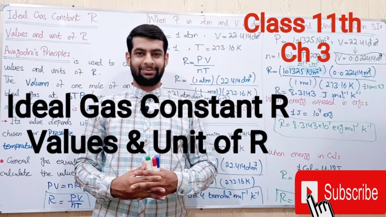 FSC Part 1 Chemistry, Ch 3 - Ideal Gas Constant R - 11th Class Chemistry || values and Unit of R