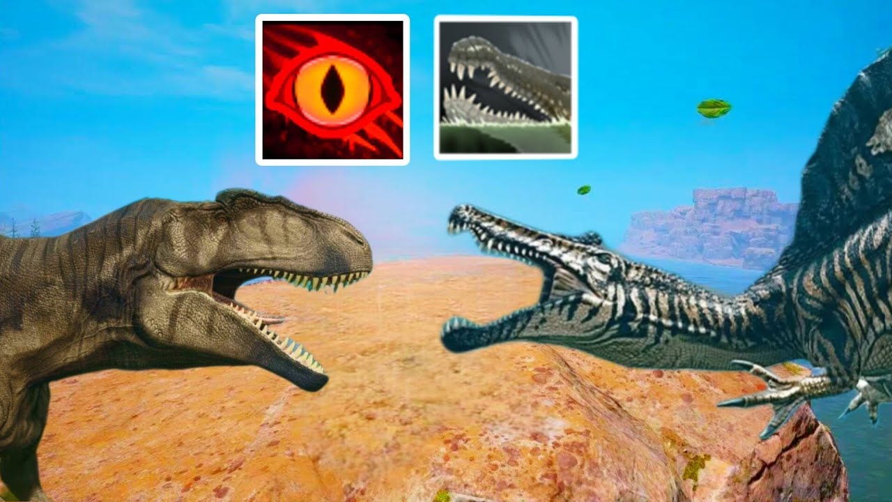 Path of Titans: This is how to 100% HP a SPINO on CARCHARADONTOSAURUS | Combat Guide |