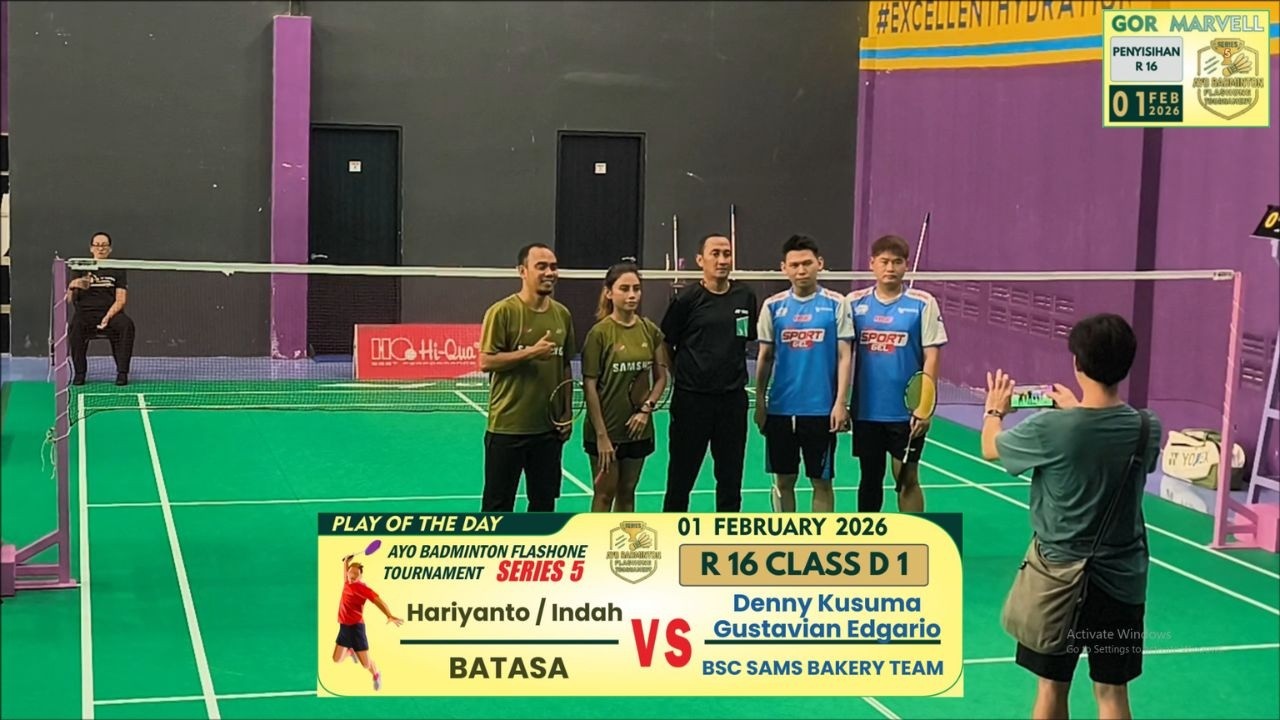 AYO BADMINTON SERIES 5  D1 #5 R16  DENNY + EDGARIO (BSC SAMS BAKERY) VS HARIYANTO + INDAH (BATASA)