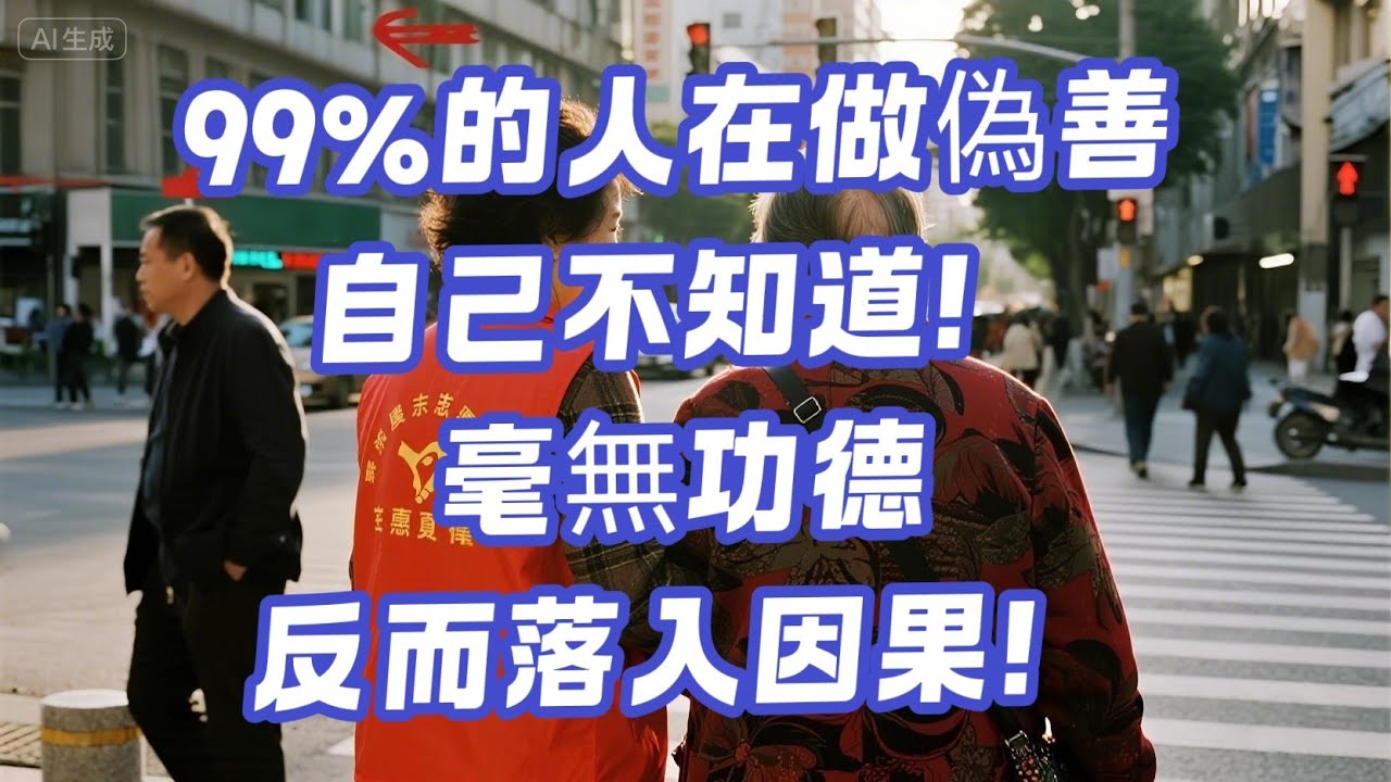99%的人在做偽善自己不知道！毫無功德，反而落入因果！學會這樣行善布施才是真善，才能改變命運 #修行 #正能量 #福報 #因果 #行善 #業力 #開悟 #慈悲 #人生感悟 #人生智慧 #成長 #佛教