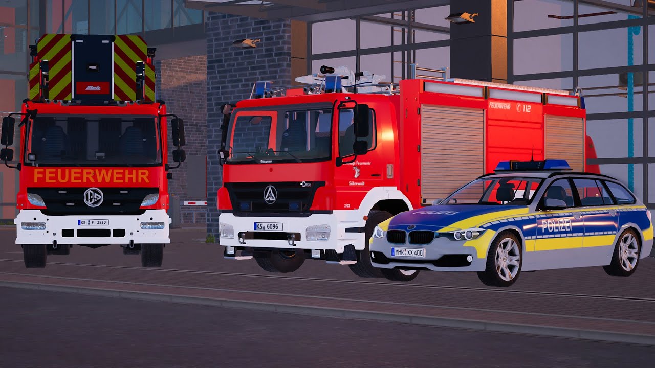 Emergency Call 112 - Kaufungen Police, Firefighter and Ambulance Rapid on Duty! 4K
