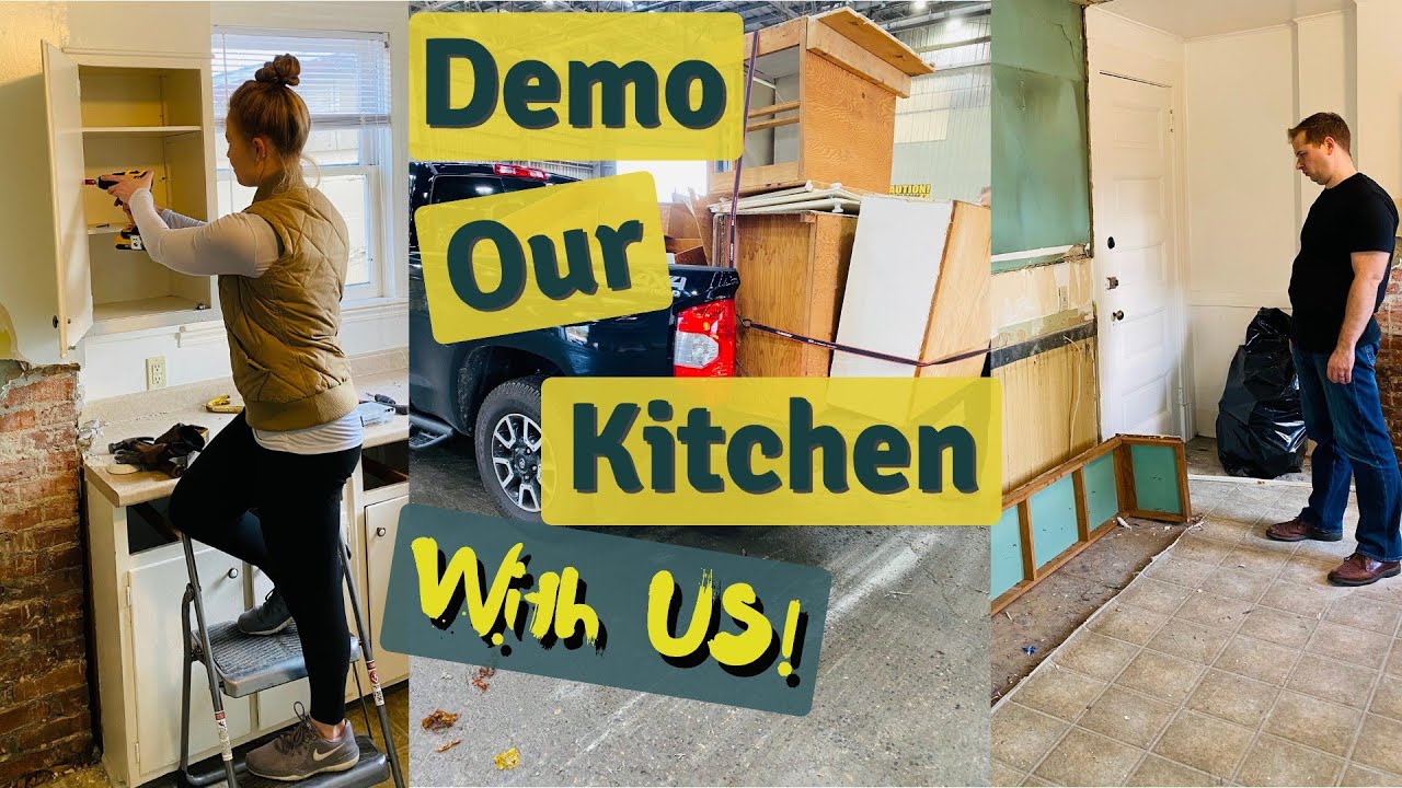 Fixer Upper Apartment Series: Demo Our Kitchen With Us! Demo Kitchen Part 1 | Tips On Kitchen Demo