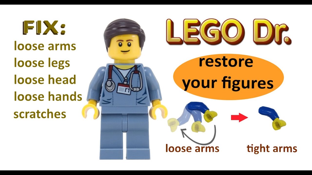 BEST Lego Figure Fixes:  loose arms, loose legs, loose head, loose hands, loose helmet, wear marks!