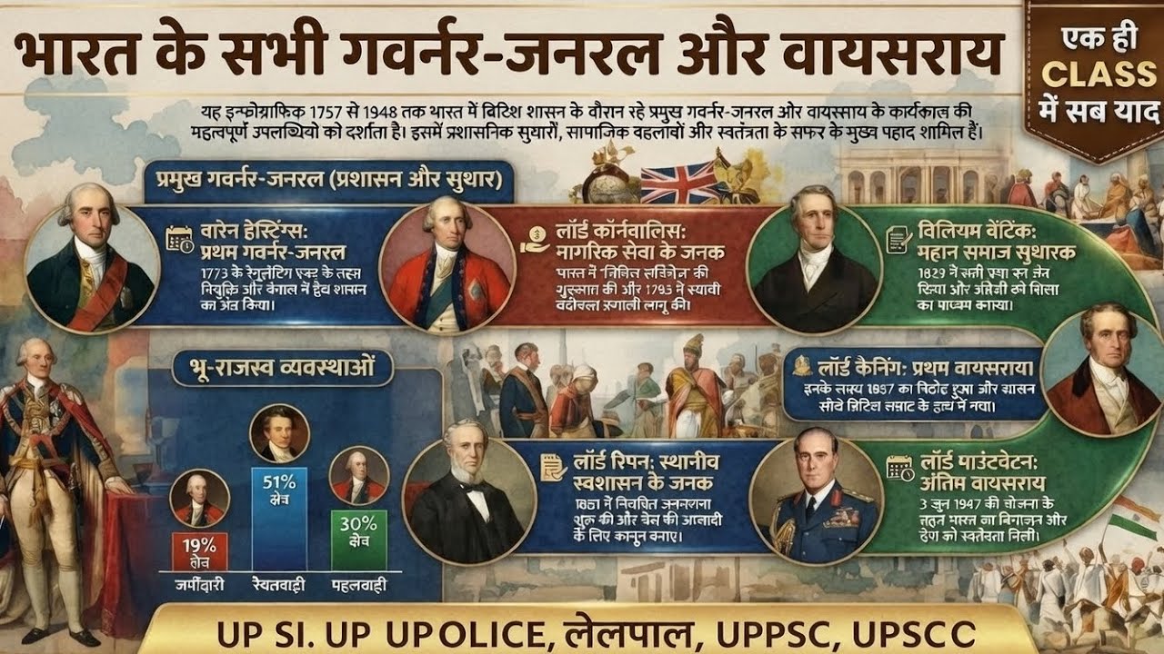 1773–1947: सभी गवर्नर जनरल और वायसराय | UPSC, SSC, UPPCS  Allcompetitivexam के लिए महत्वपूर्ण”