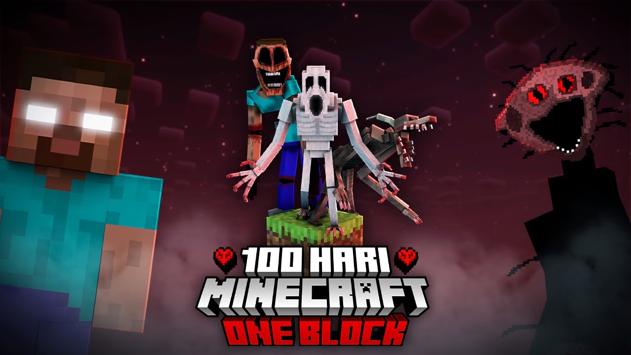 100 Hari di Minecraft Hardcore One Block Horror