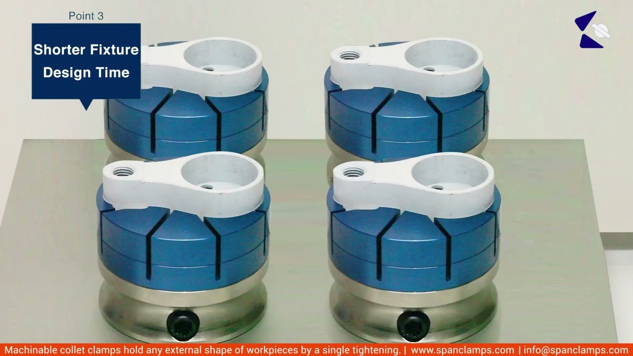 Machinable collet #clamps  hold any external #shape  of #workpieces by a single tightening