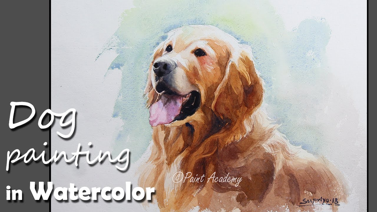 How to Paint Dog in Watercolor | Golden Retriever Painting
