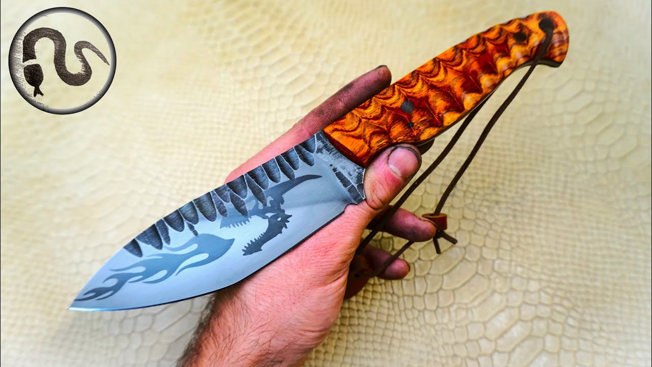 Fabrication d'un couteau avec un manche en 🔸COCOBOLO🔸 !!!