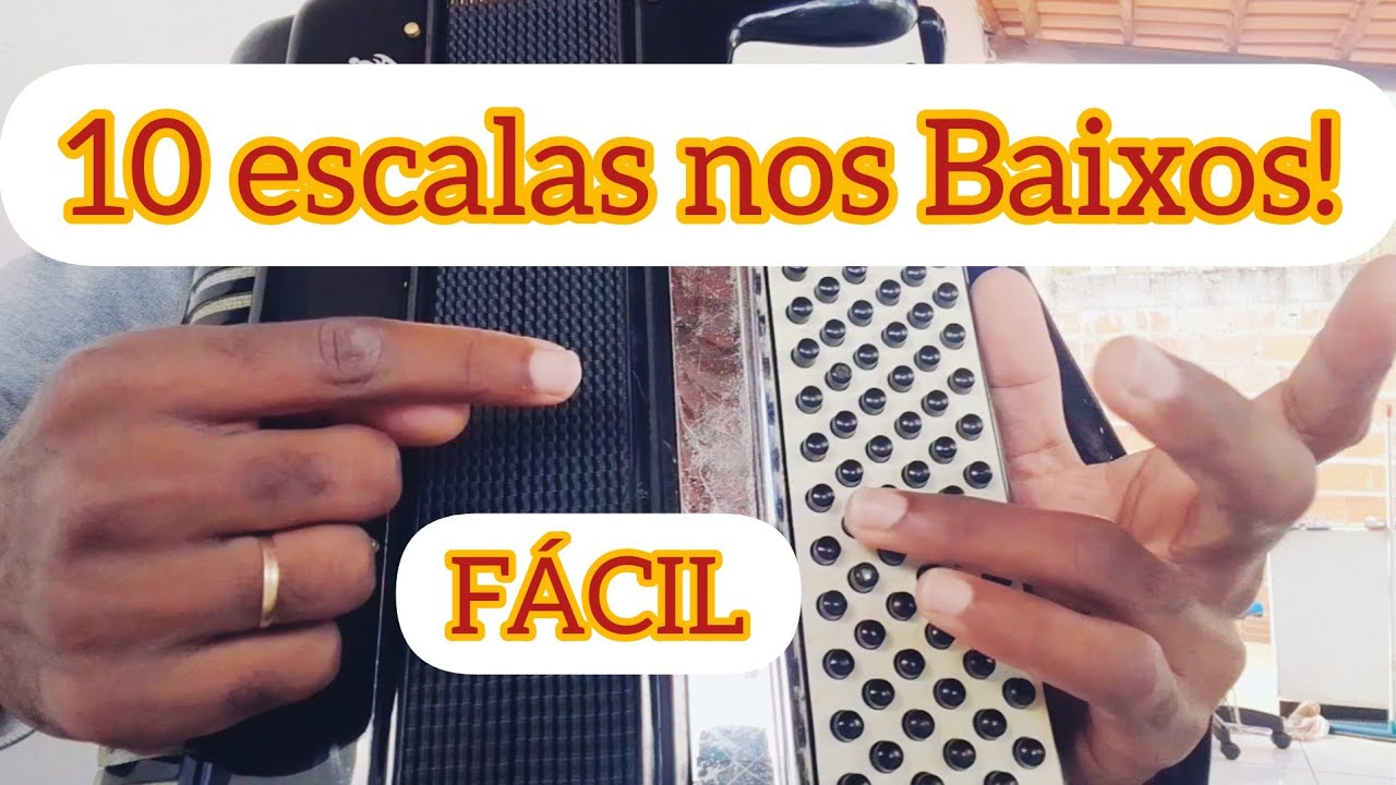 Aprenda 10 escalas maiores nos BAIXOS do Acordeon