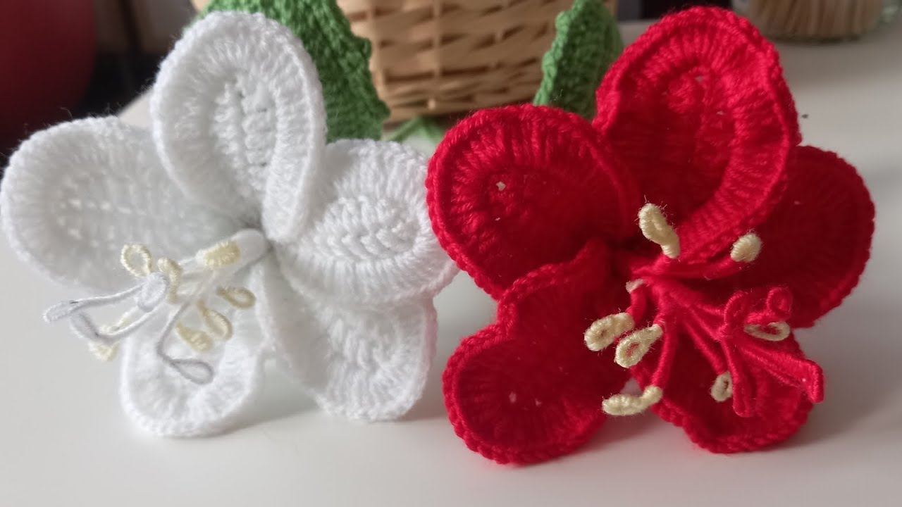 Kolay ve muhteşem hibiskus çiçeği  örelim🌺🌺Let's crochet an easy and gorgeous hibiscus flower🌺🌺🌺