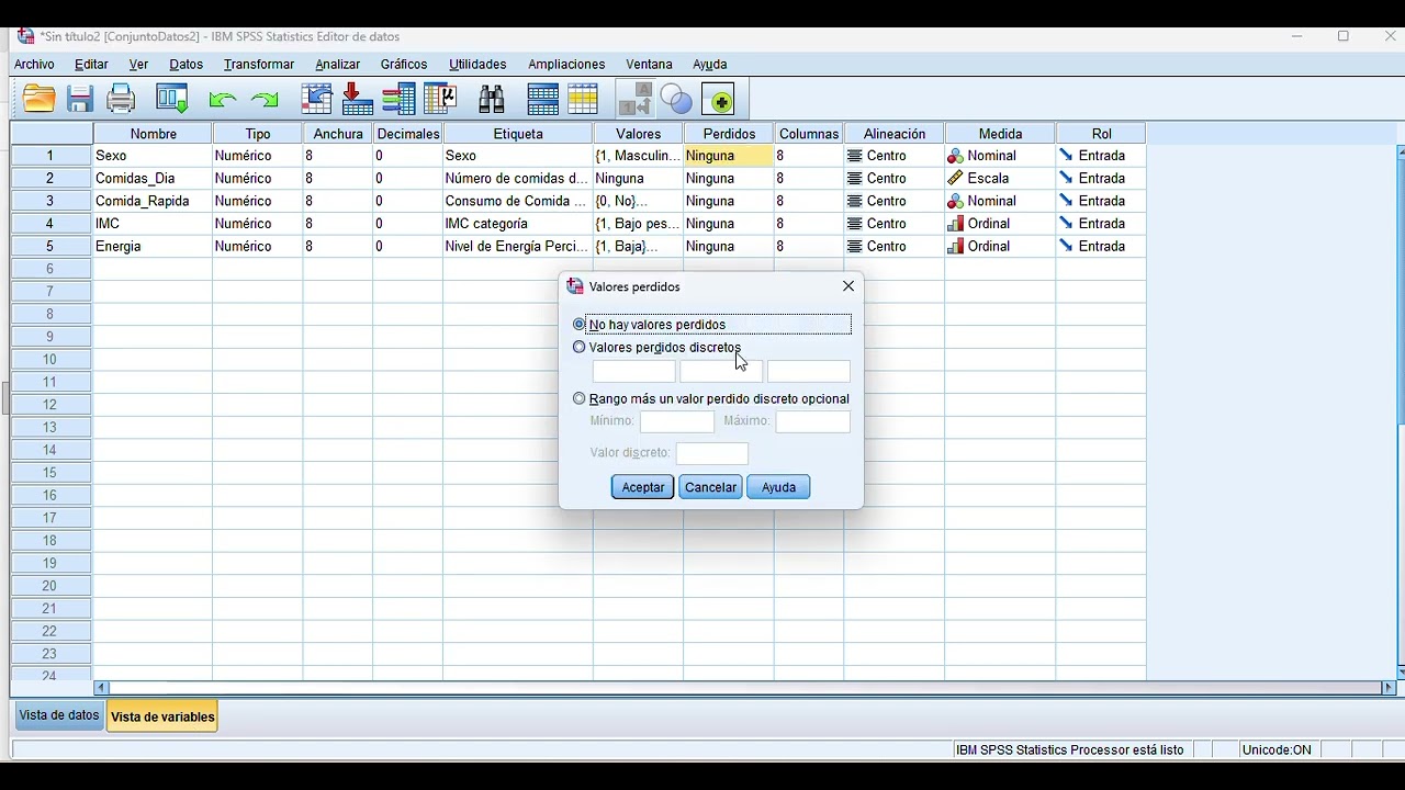 2- SPSS: Cómo editar Tipo, Medida y Etiqueta correctamente