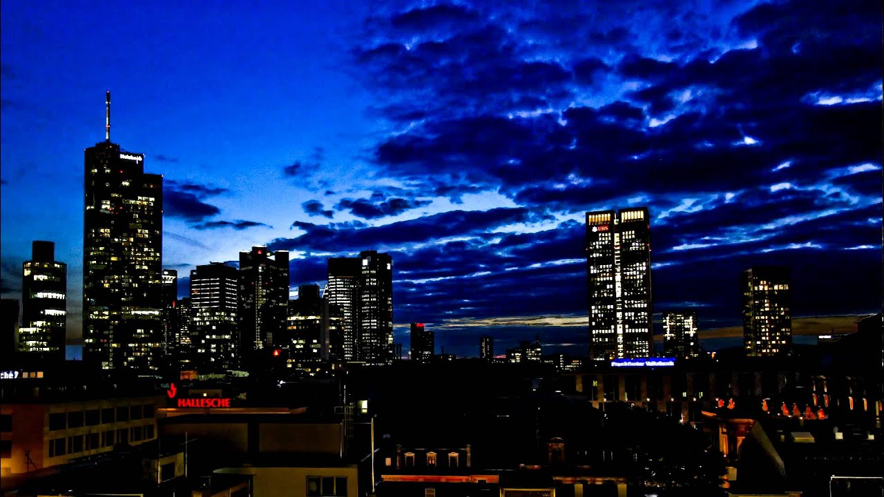 Mainhattan! Time-Lapse of Frankfurt am Main skyline at sunset [HD] 1080p