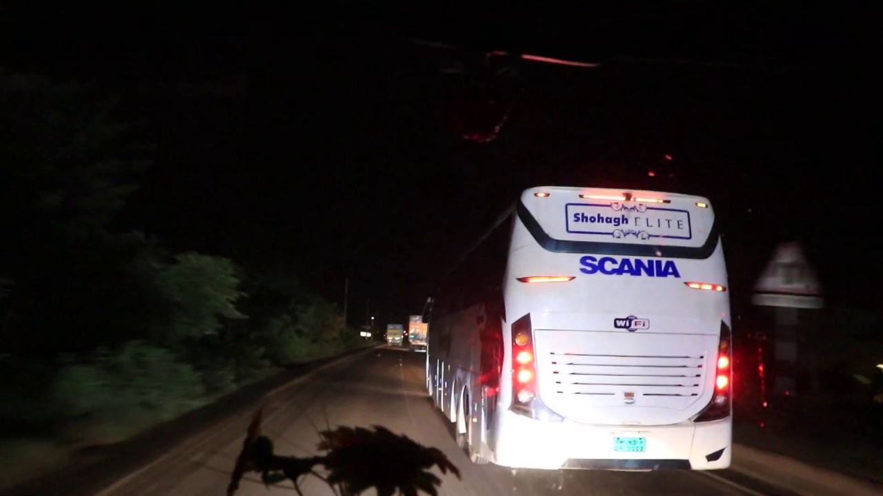Shohagh ELITE SCANIA K-410 was being chased by Shyamoli HYUNDAI... Mighty beast on mood...