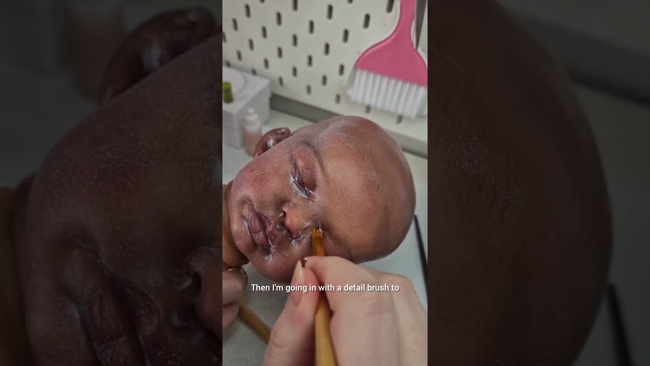 Возрождение темной кожи: герметизация, лак и персиковый пух #поддельныйребенок #возрожденнаякукла