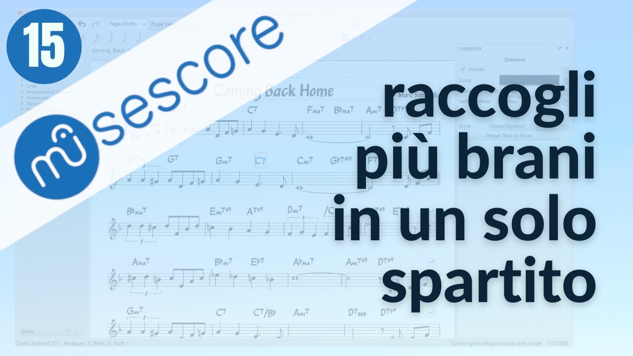 TUTORIAL MUSESCORE #15 come raccogliere e UNIRE più CANZONI in uno SPARTITO UNICO o foglio di lavoro