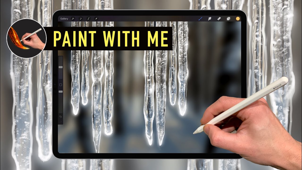 IPAD PAINTING TUTORIAL - How to paint realistic Icicles easily