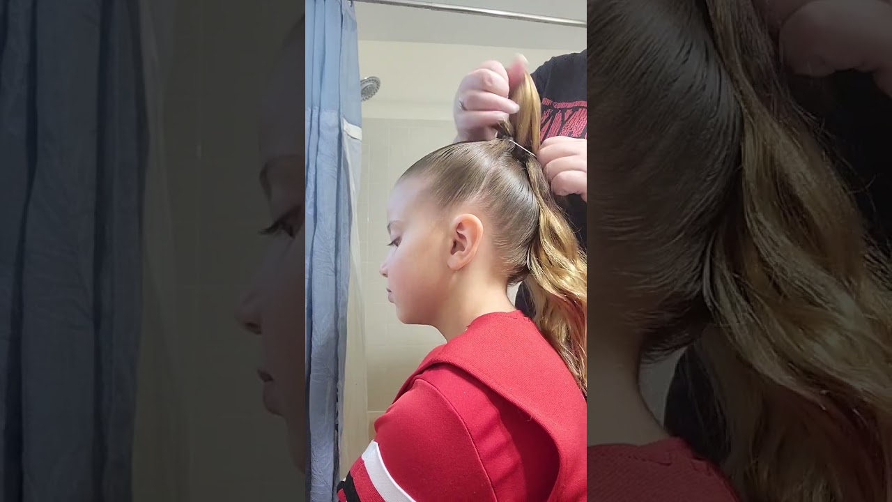 Competition cheer hair high ponytail tutorial tricks and hacks