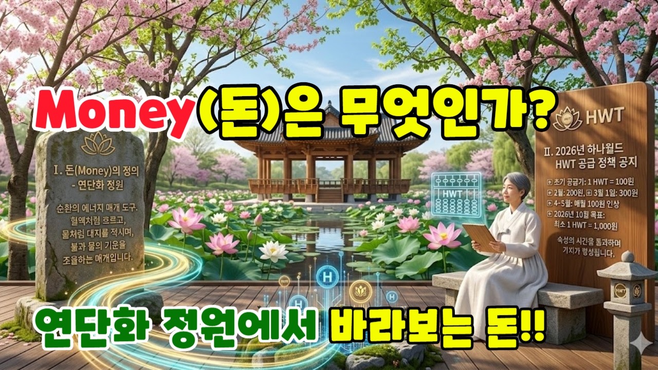 지구촌 연단화 정원에서 바라본 Money(돈)의 정의와 하나월드 HWT 공급 정책 공지 홍보 영상 | 연단화 정원 하나월드 설계자, GVK 선혜 마음쉼터 |