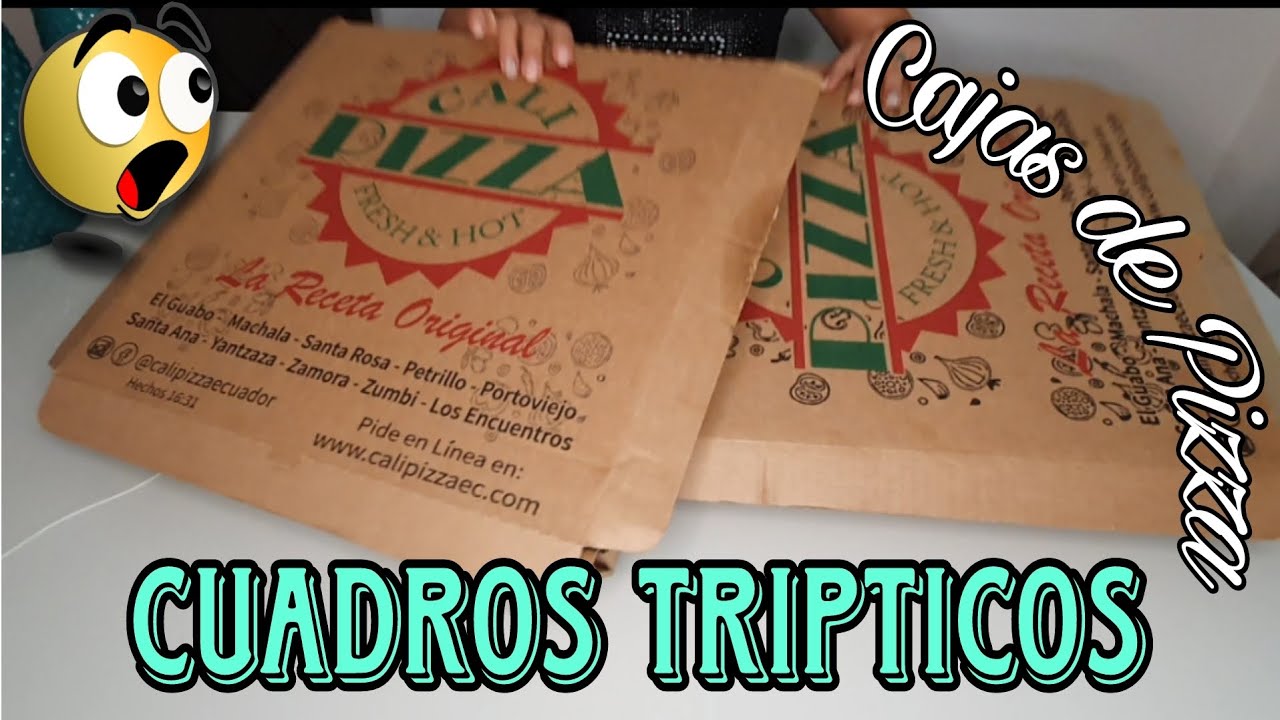 Crea SORPRENDENTES CUADROS TRIPTICOS con Simples CAJAS DE PIZZA Reciclado Elegante Fácil y Económico