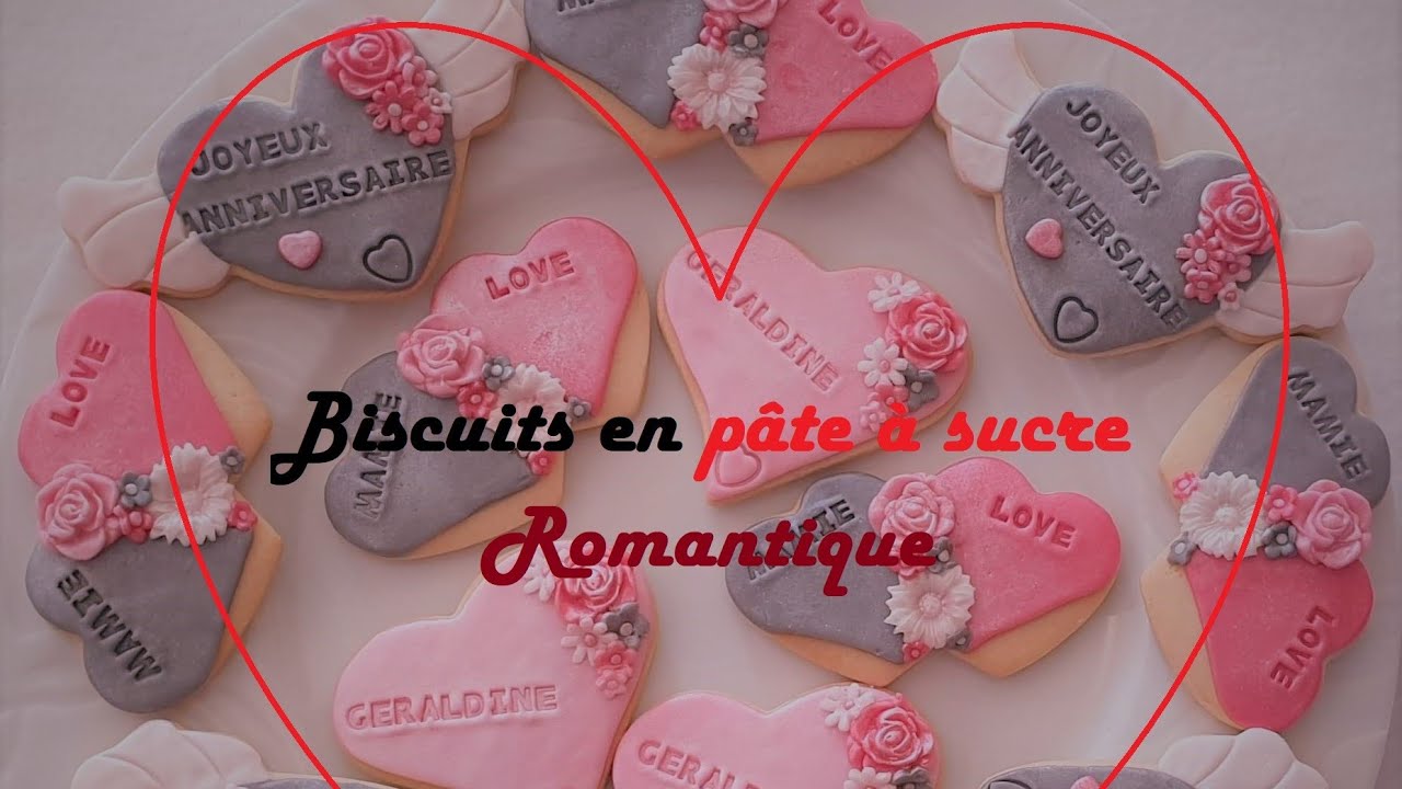 Tuto Décoration de biscuits en pâte à sucre romantique