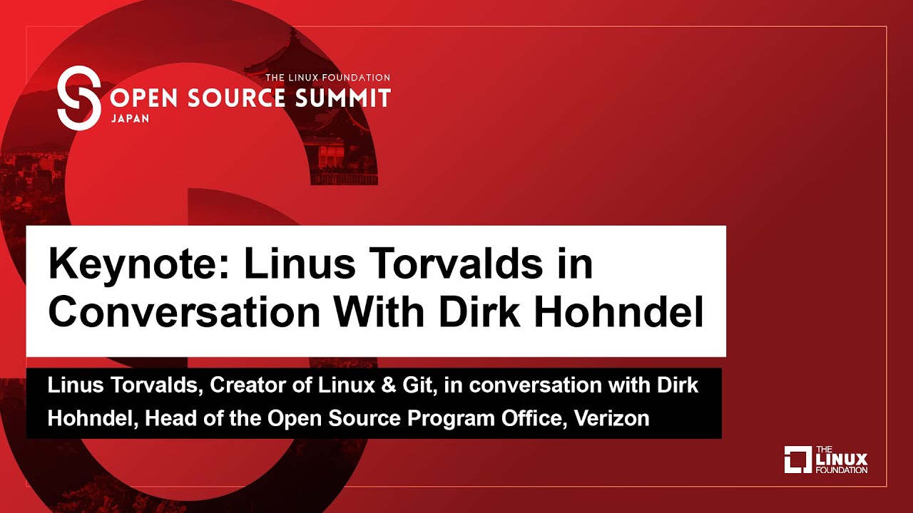 Keynote: Linus Torvalds, Creator of Linux & Git, in Conversation with Dirk Hohndel