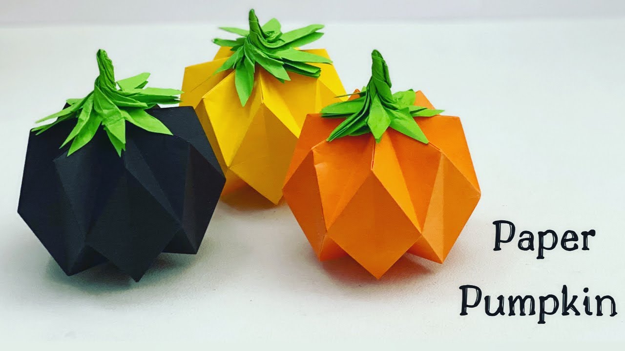 DIY MINI PAPER PUMPKIN / Paper Craft / Easy Origami  Pumpkin DIY / Halloween Decoration Ideas 2022