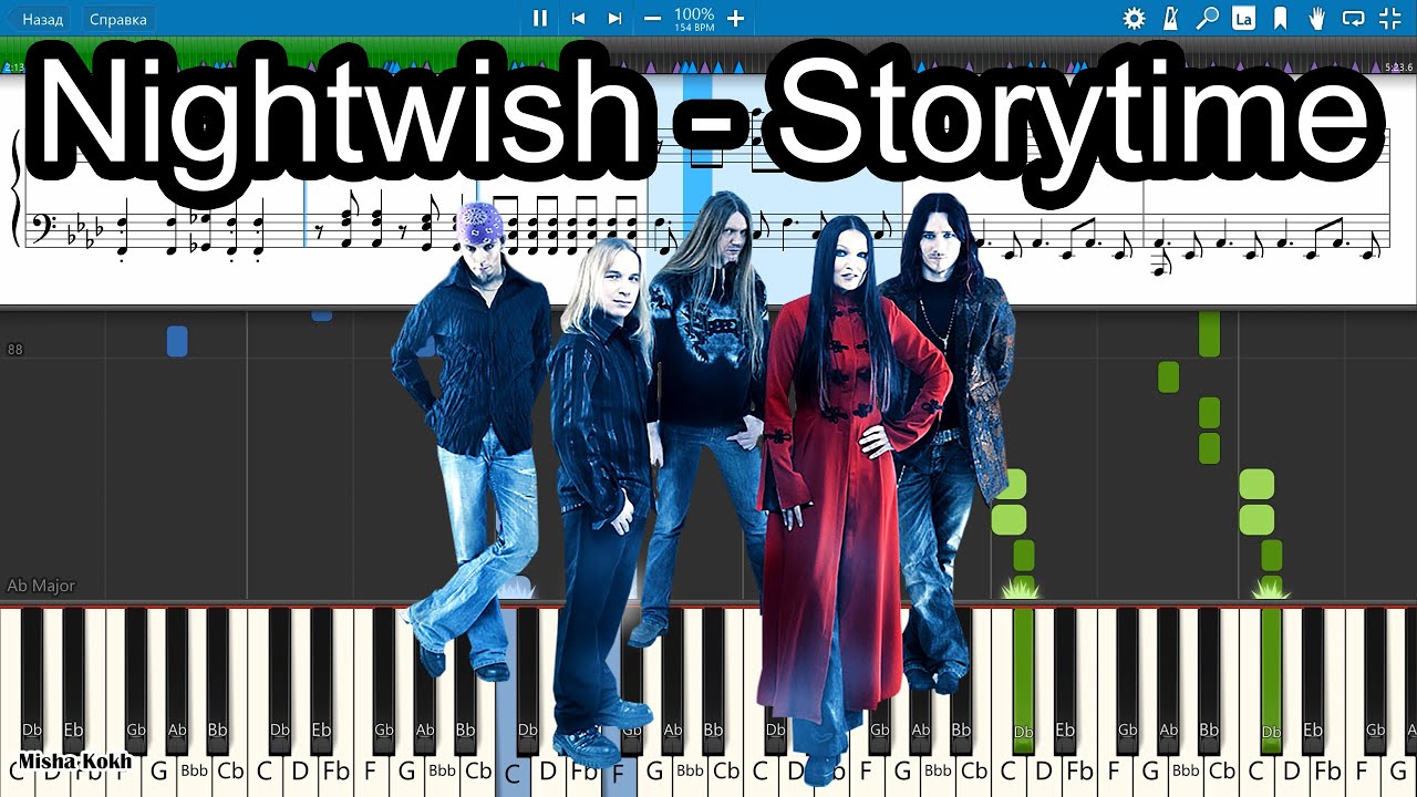 Nightwish - Storytime [Piano Tutorial | Sheets | MIDI] Synthesia