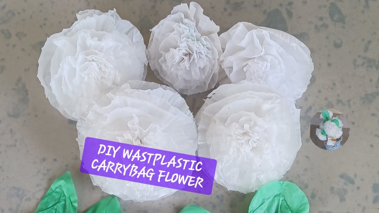 @vmscraft #diy#plastic carrg bag used to make it flower 