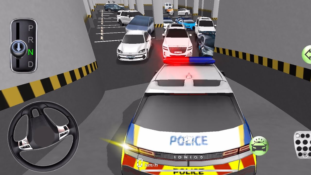 Police car got stuck in Parking building 3D driving class #gaming 