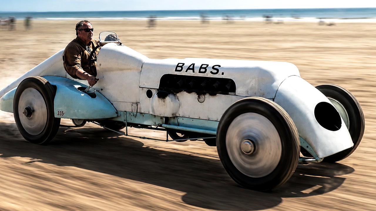 27 Litre V12 BABS - Land Speed Record Centenary Event at Pendine Sands | 4K Pure Sound