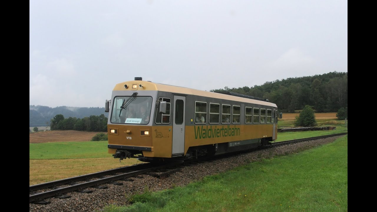 Waldviertelbahn NÖVOG VT8 bzw ÖBB 5090.08 von Gmünd nach Groß Gerungs 6. 8. 2017