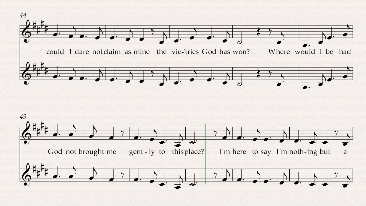 Sinner Saved by Grace SATB I Soprano Part I Lyrics & Notes
