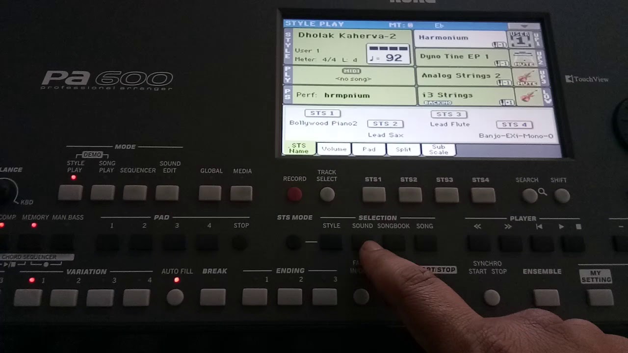 How to use user tones in performance area for korg PA 600 users by harsh Sharma 🎶