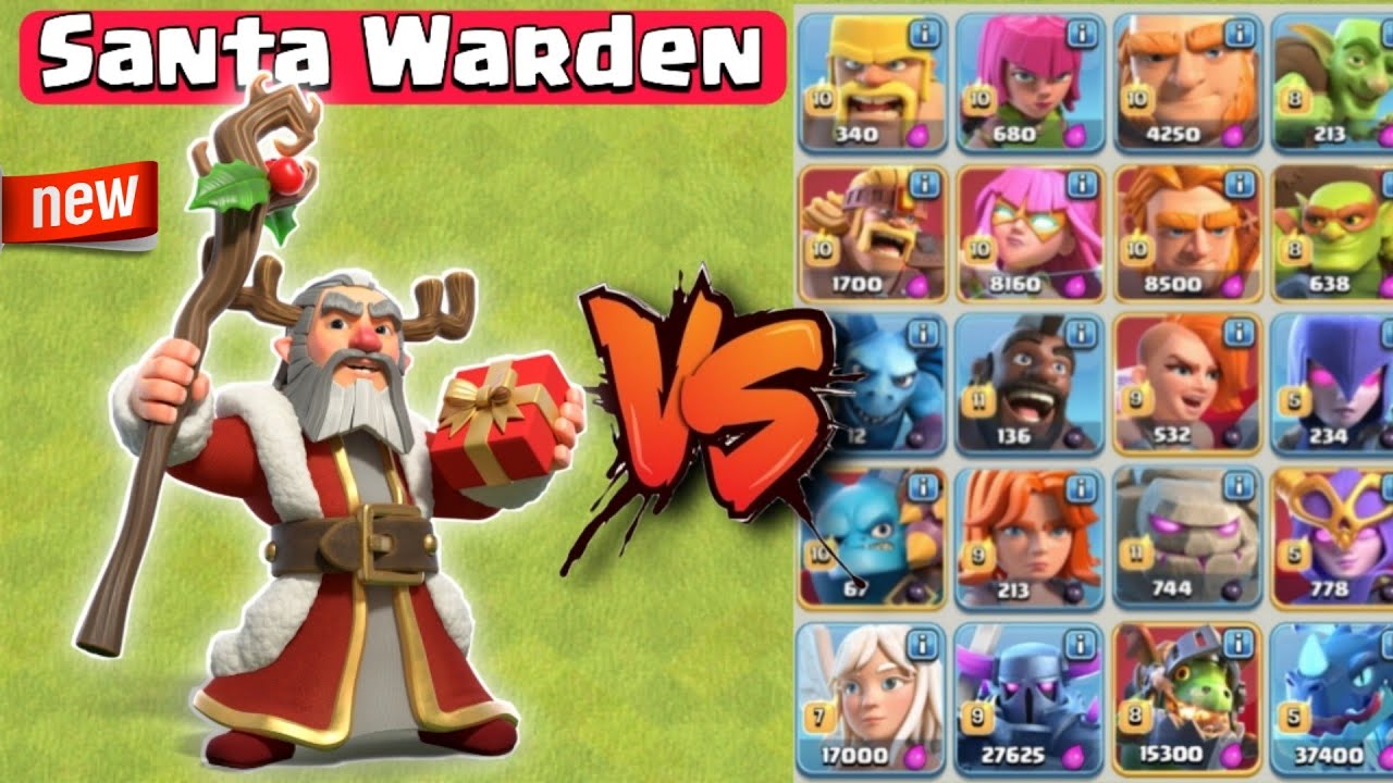 NEW Jolly Warden vs All Troops 🎅🏻 | Clash of Clans (COC)
