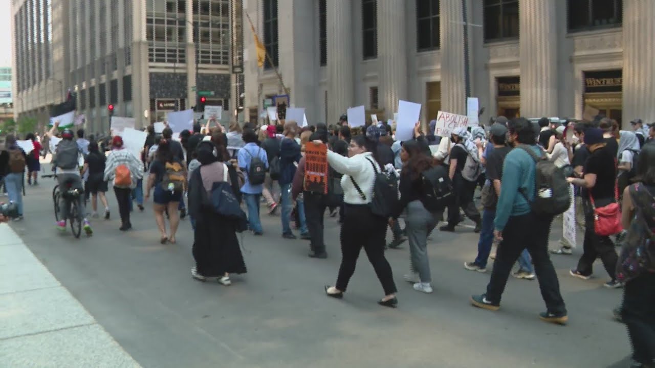 Protesters rally against ICE in downtown Chicago