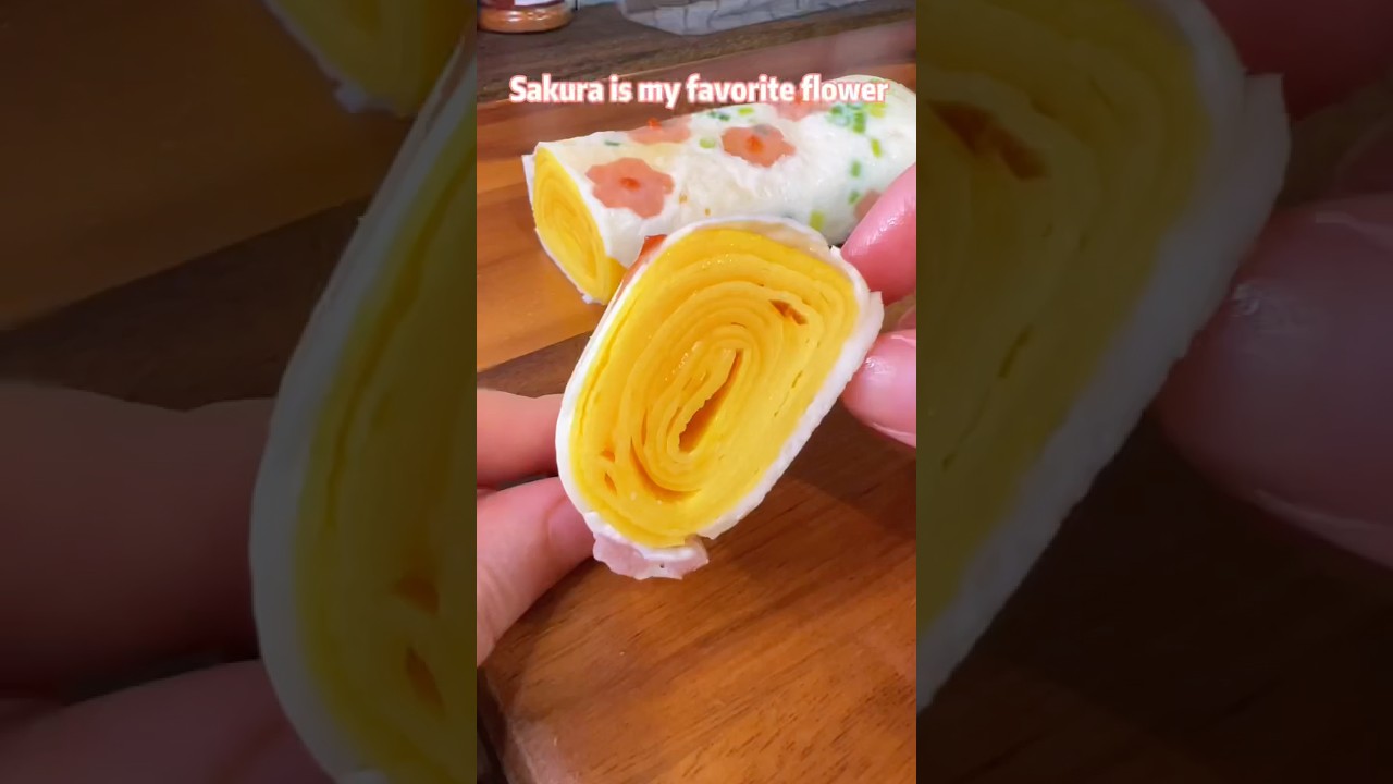 Cherry blossom tamagoyaki (Sakura Japanese Omelette 🌸). Time for a springtime picnic~