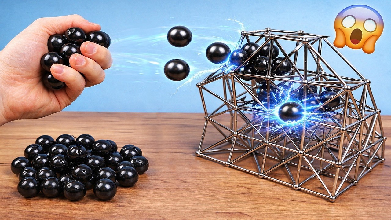 ¡Bolas magnéticas contra un enorme neocubo de imanes!