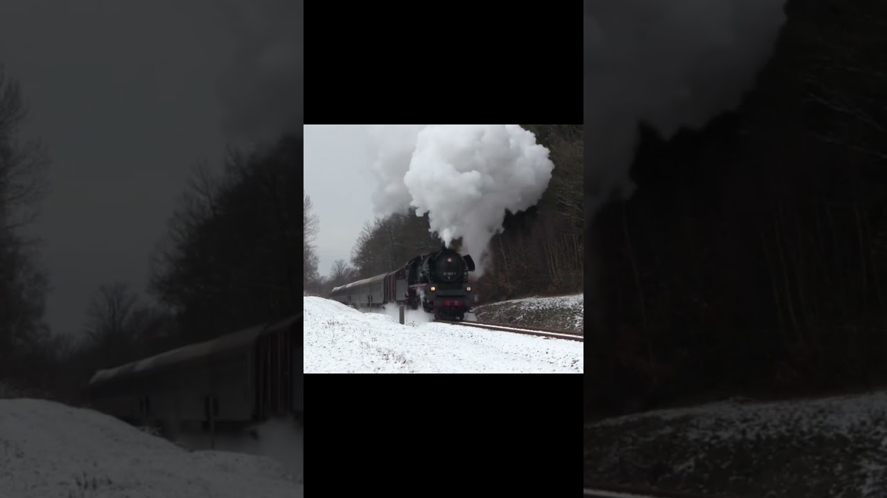 35 1097 kommt bei Treuen ordentlich ins Schleudern #dampflok #dampf #steam #steamtrain #schleudern