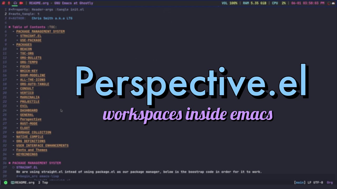 Perspective.el - workspaces inside of EMACS