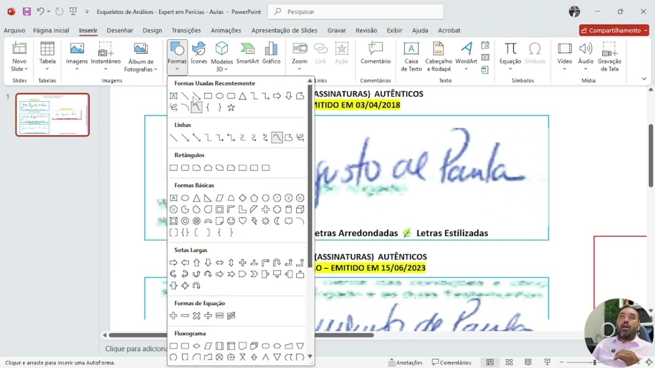 Aula Teórica e Prática - Formação das Letras | Curso de Formação em Perícia Grafotécnica