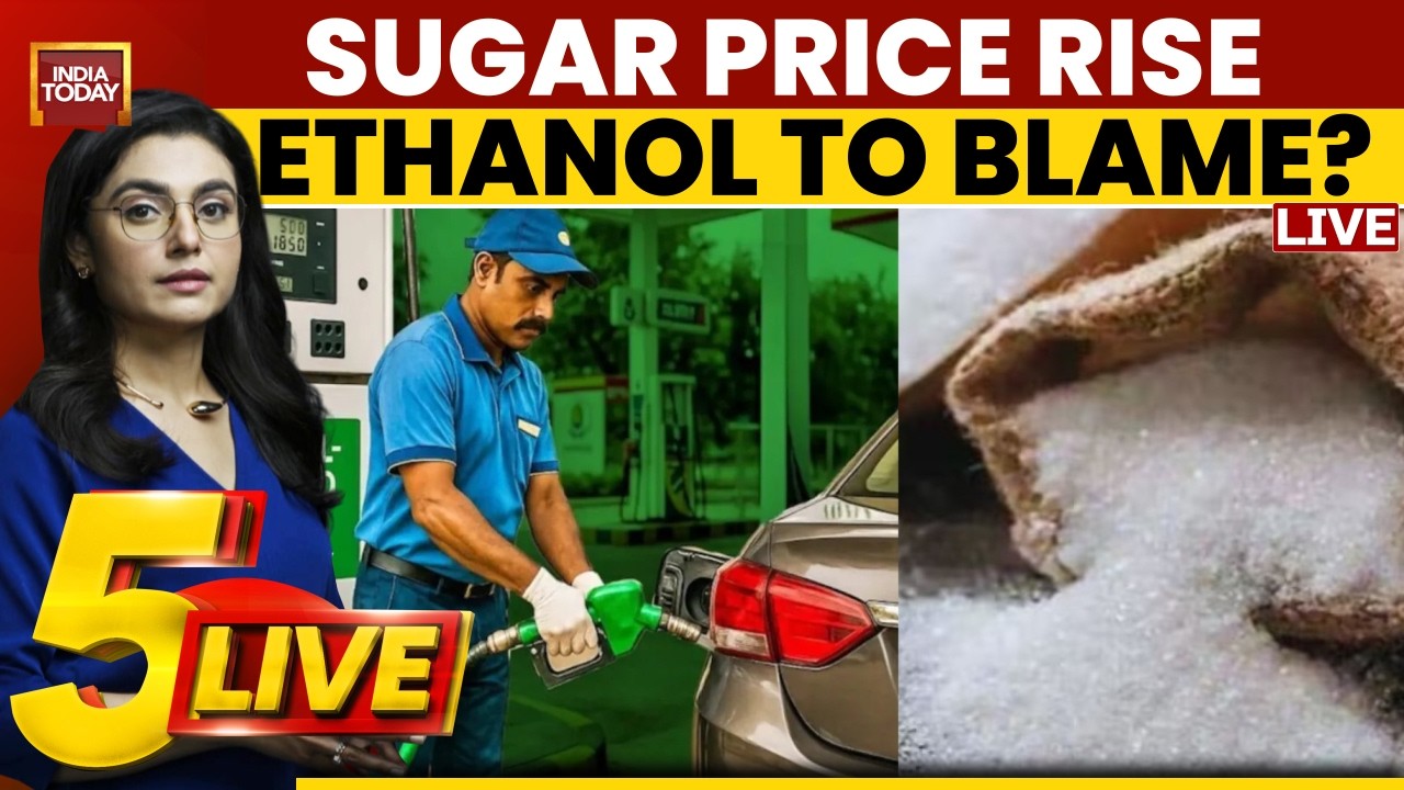 LIVE: Sugar Prices Rising In Festival Season | Ethanol Blending In Petrol To Blame? | 5ive LIVE