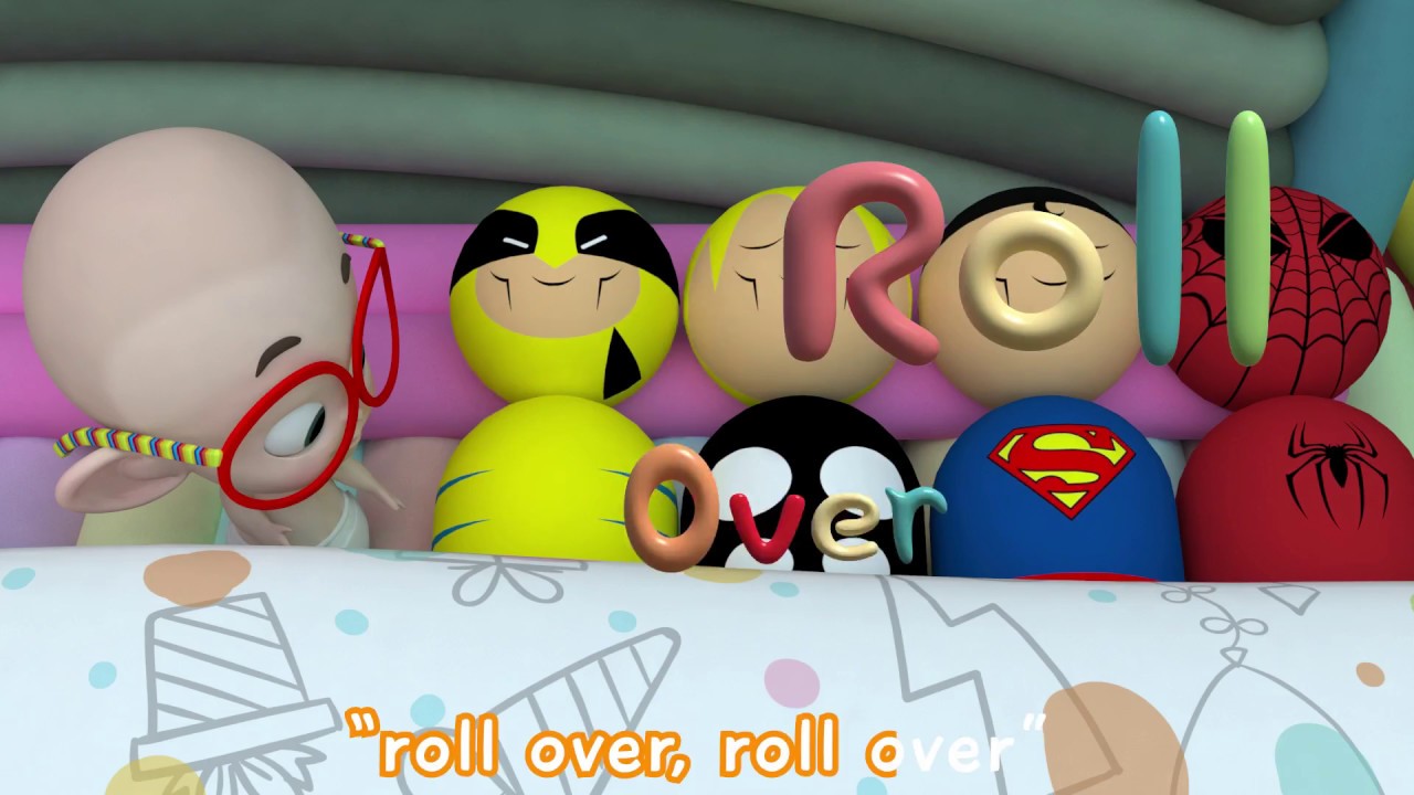 Ten In The Bed SuperHERO song | 10 in the bed (Roll over)| kids song by Abcde in Balloon World